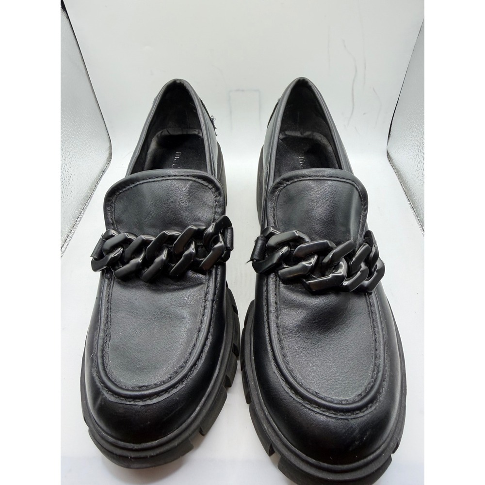 Madden Girl Hoxtonn Black Platform Lug Sole Chain Loafers Womens 8.5M HOXT02J1 - Picture 1 of 8